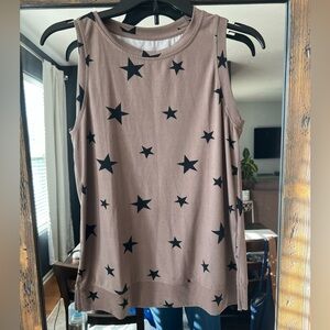 Star-Patterned Sleeveless Top